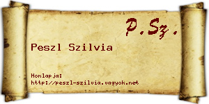 Peszl Szilvia névjegykártya